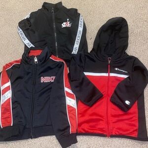 Nike Kids' Black and Champion and Nike Jordan jacket for 2 year gently worn